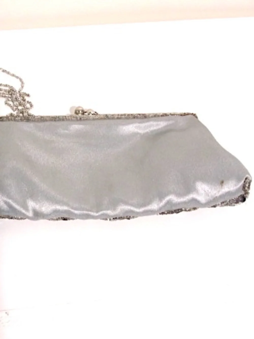 Silver & Grey Sequined Evening Shoulder Bag - Picture 7 of 8